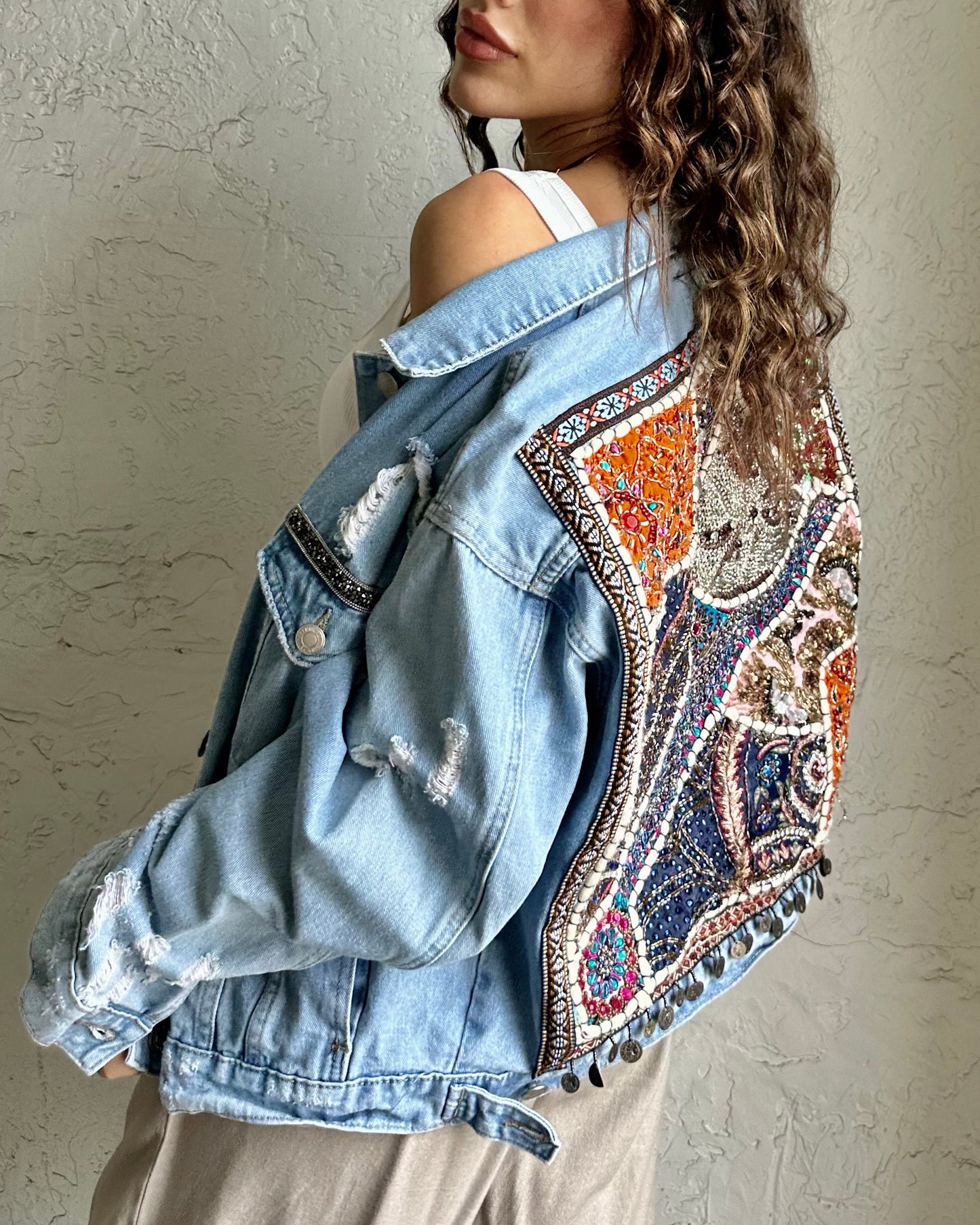 Ethereal Sunrise Denim Jean Jacket