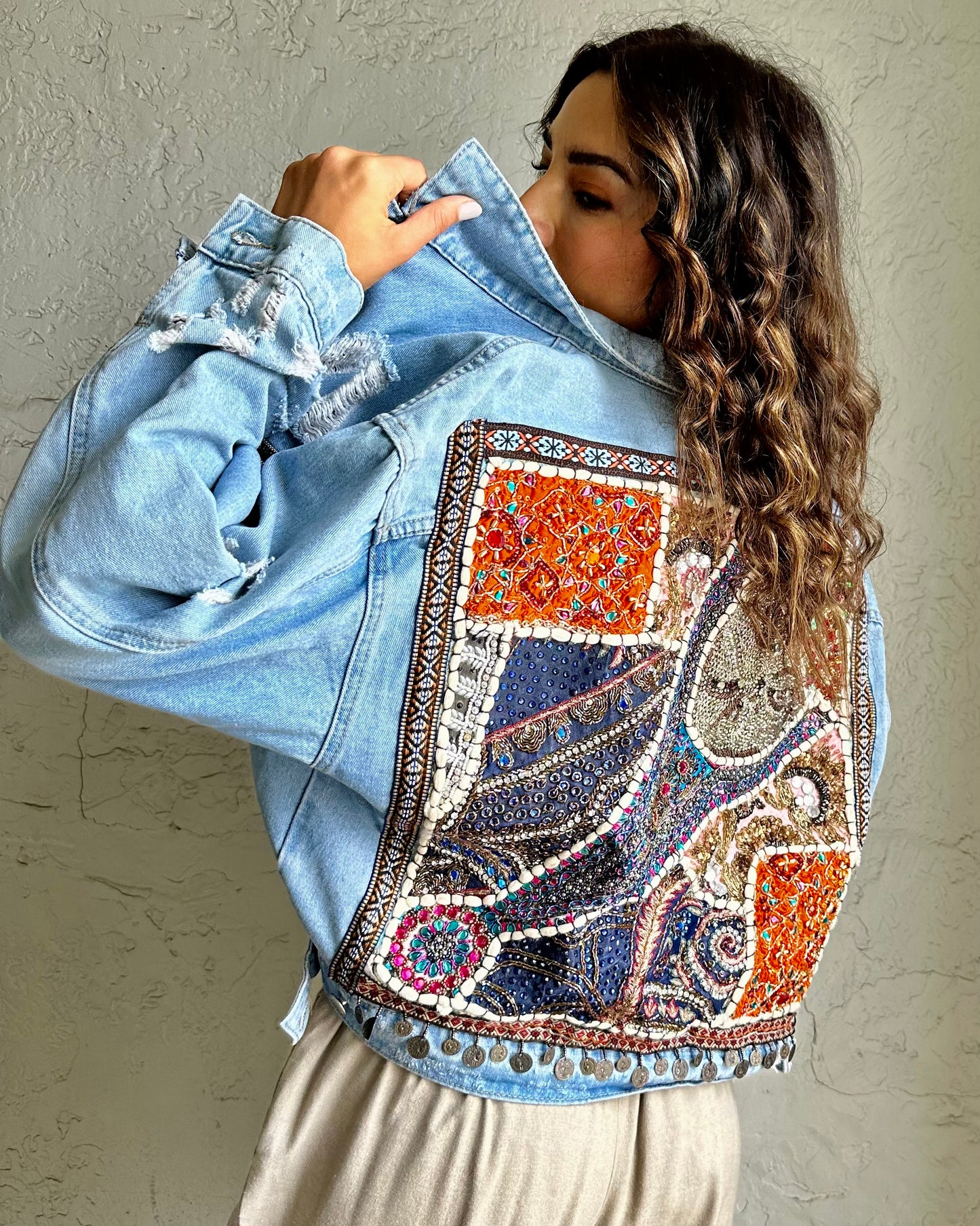 Ethereal Sunrise Denim Jean Jacket