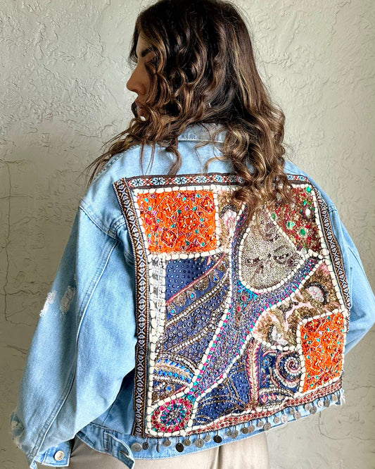 Ethereal Sunrise Denim Jean Jacket